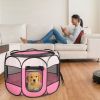 Portable Foldable Pet Playpen Exercise Removable Zipper Top and Bottom Water Resistant Indoor Outdoor