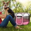 Portable Foldable Pet Playpen Exercise Removable Zipper Top and Bottom Water Resistant Indoor Outdoor