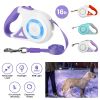 16FT Retractable Dog Leash with Flashlight RGB Light Fit for 66-110lbs