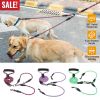 Double Dogs Leash No-Tangle Dogs Lead Reflective Dogs Walking Leash Padded Handle