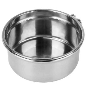 Stainless Steel Dog Bowl Hanging Food Bowl Detachable Food Water Bowl with Clamp Holder (Option: M)
